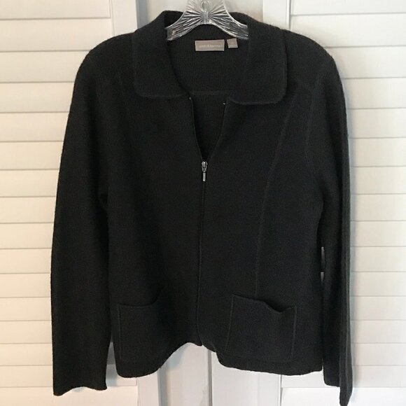 Croft & Barrow warm black wool zip jacket, size medium - Picture 1 of 5